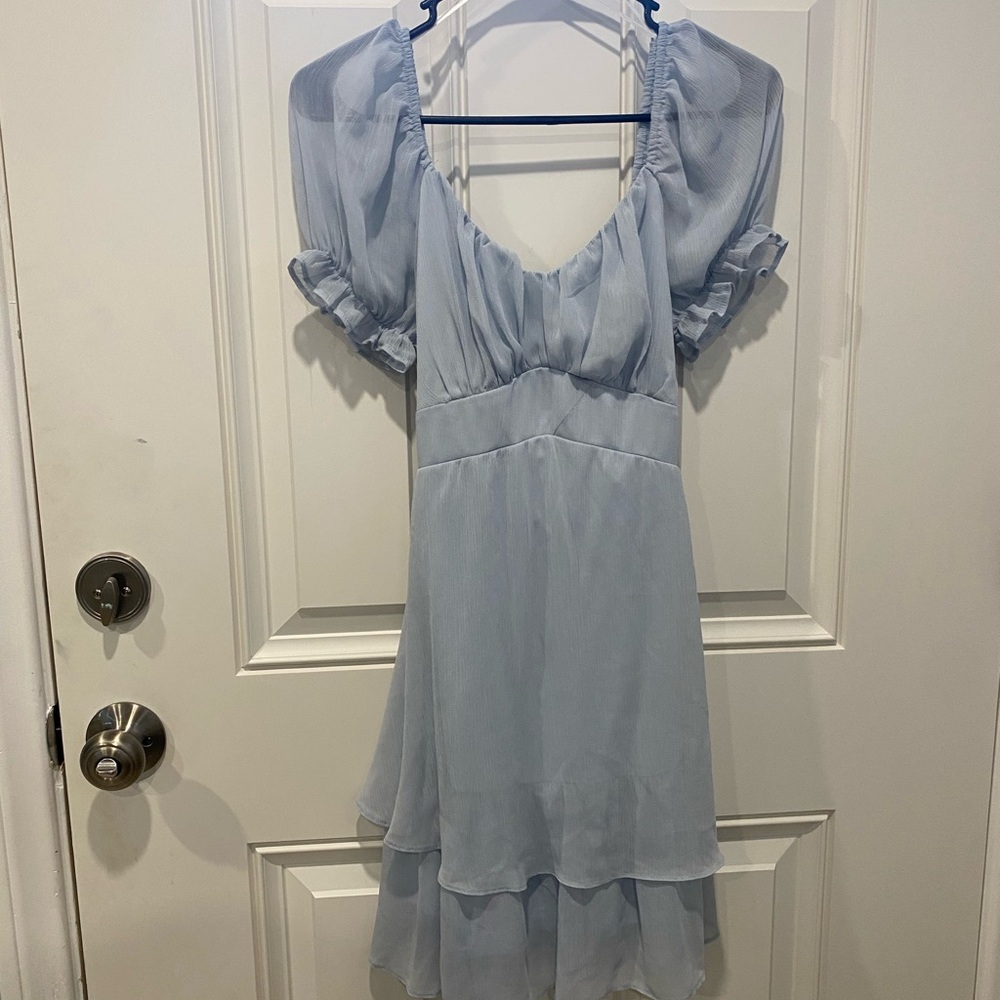 Light Blue Ruffled Dress